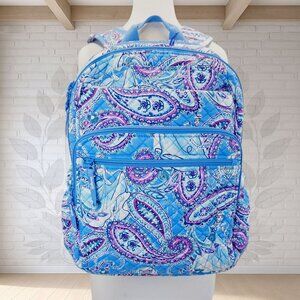 NEW ❤️ vera bradley Disney Cinderella Paisley XL Campus Backpack Blue Grand